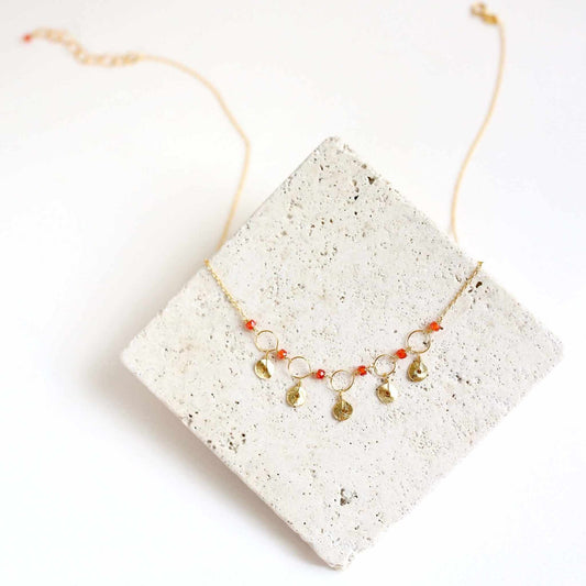Orange Chalcedony Mini Chain Loop NecklaceDelicate, handmade gemstone chain.
- Orange Chalcedony gemstones- 16 - 18" long with 2" extender- Spring ring clasp- 14k gold plated fine Italian sterling silver- GiNecklacesPARKEN JEWELRYVettedArcOrange Chalcedony Mini Chain Loop Necklace