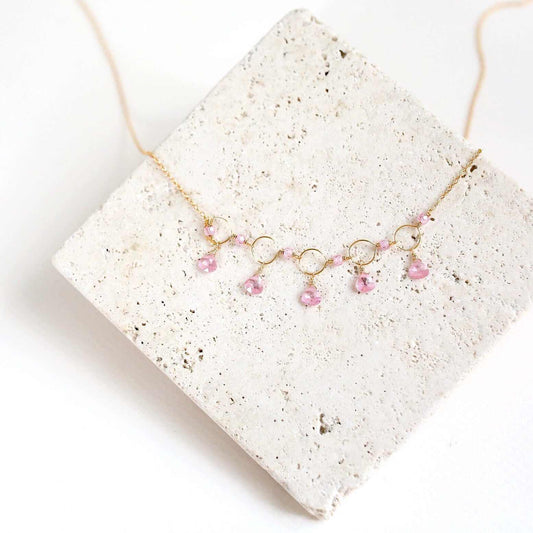 Rose Quartz Gemstone Mini Sparkler NecklaceDelicate, handmade gemstone chain.
- Rose Quartz gemstones- 16 - 18" long with 2" extender- Spring ring clasp- 14k gold plated fine Italian sterling silver- Gift boxNecklacesPARKEN JEWELRYVettedArcRose Quartz Gemstone