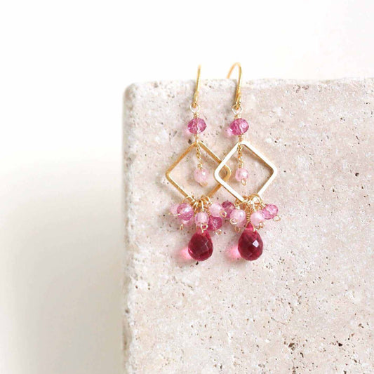 Dark Pink Tourmaline Pixy EarringsTiny, but packed with sparkle, our Pixy Earrings are the perfect little luxury.
- Dark Pink Tourmaline briolettes with rose quartz and pink tourmaline gemstones- 1.2EarringsPARKEN JEWELRYVettedArcDark Pink Tourmaline