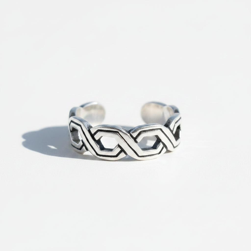 Braid Design Sterling Silver Toe Ring