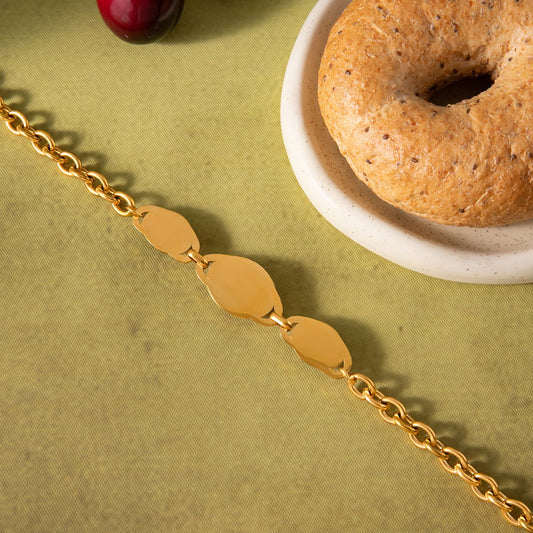 18K Gold-plated Titanium Necklace With Tiger's Eye