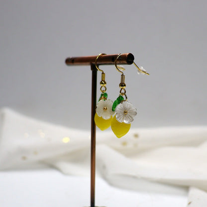 Chinese Advanced Color Creative Plant Pendant Earrings