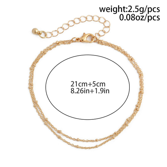 Star-shaped Butterfly Chain Imitation Pearl Anklet