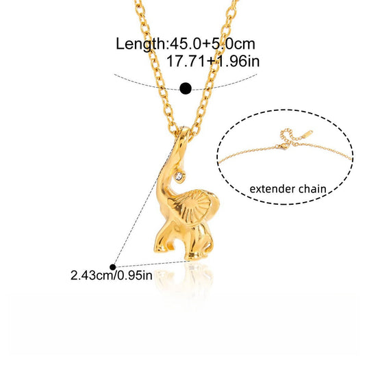 18K Gold-plated Titanium Steel Necklace With Rhinestones