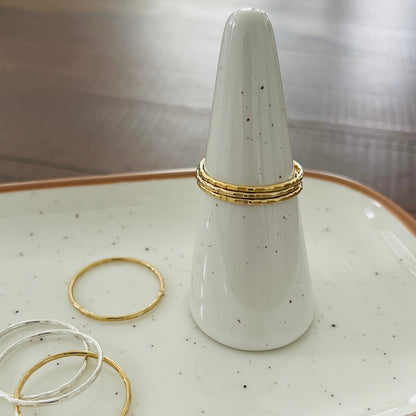 14k gold filled or sterling silver FACETED STACKING RING
