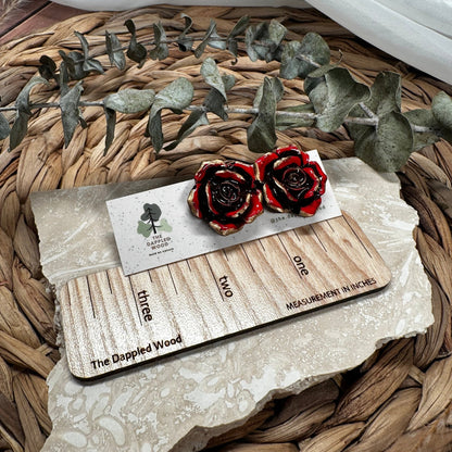 Camellia - Gilded Rose Statement Stud Earrings