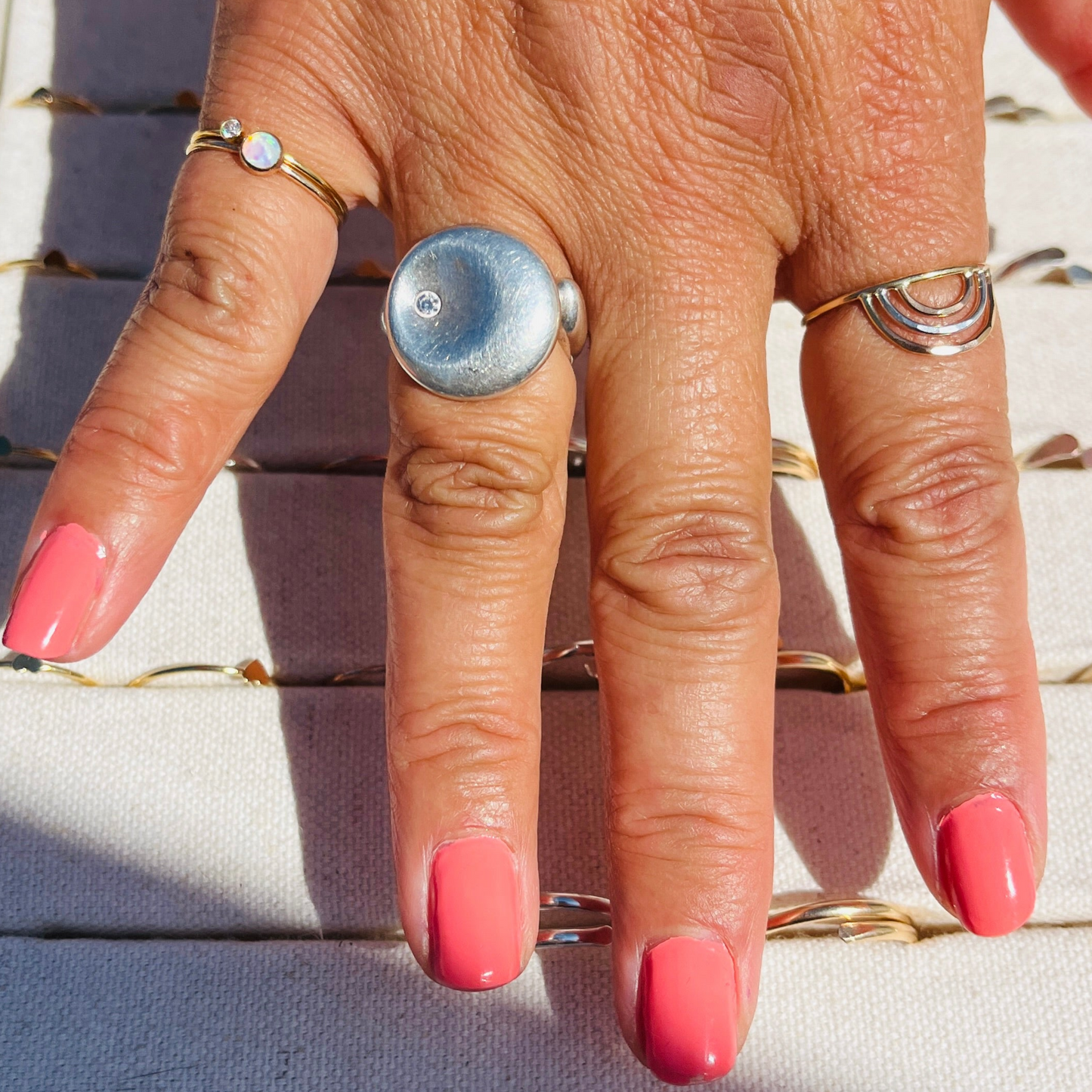 14K Gold filled TRIPLE ARCH RING