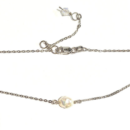 Keshi Pearl Choker Necklace with Swarovski Clasp