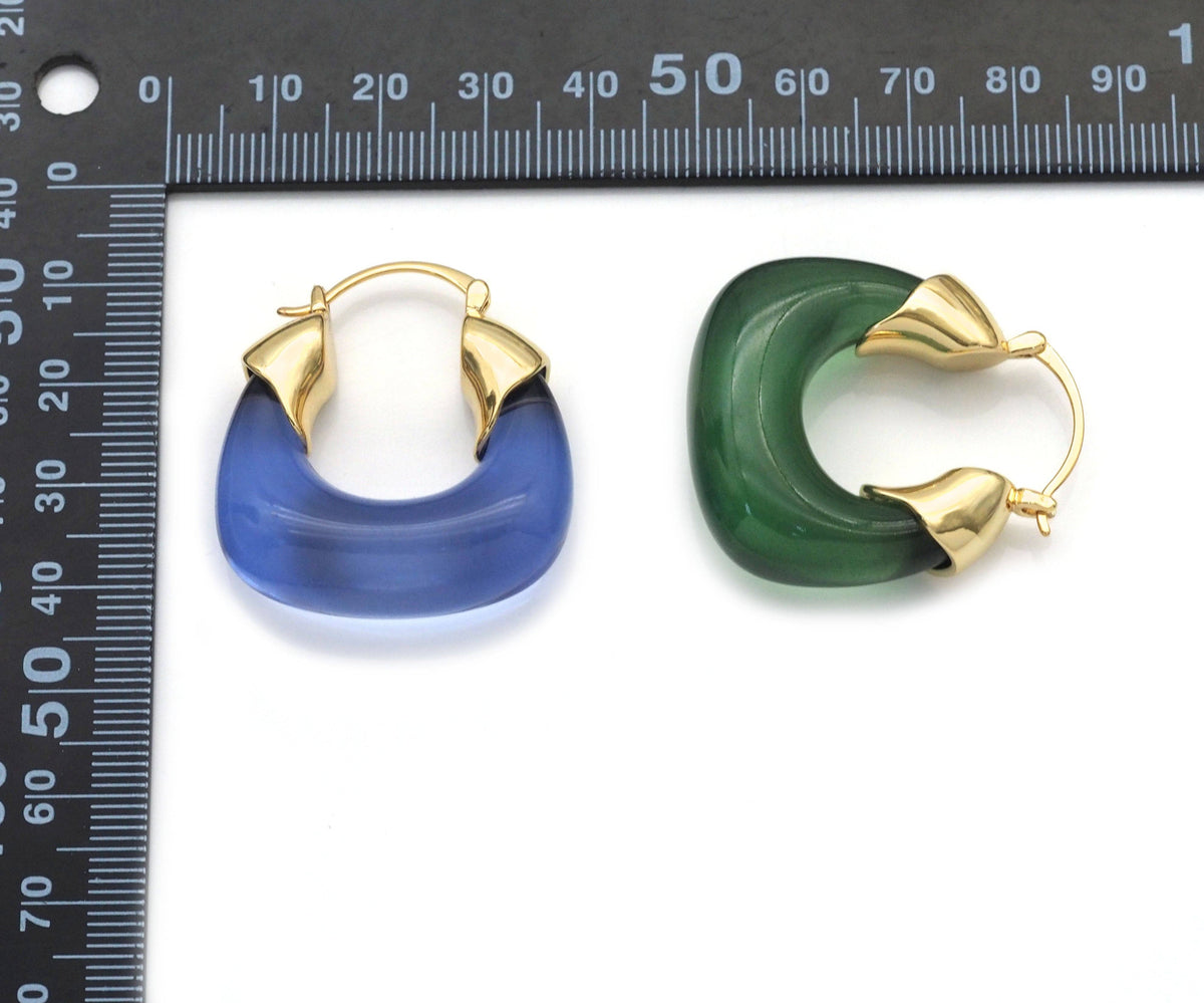 Transparent Acrylic Statement Earrings, Sku#Y769