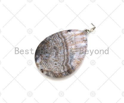 Quality Natural Sodalite/Dentric Opal/Tourmalated Quartz/Red FLower Agate/Ocean Jasper/Rutile Agate Teardrop Pendant,30x40mm,Sku#YK21
