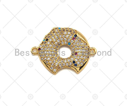 CZ Micro Pave Donut Ring Connector Beads, Donut Bite Ring Connector Charms, 18x24mm, sku#Y298