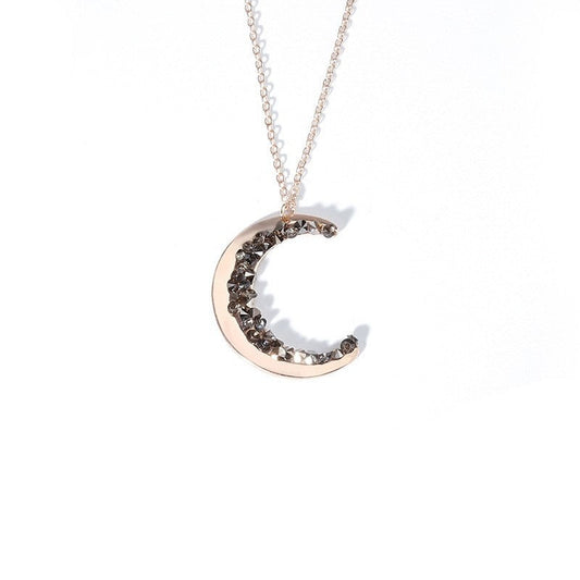 Light Luxury Moon Rhinestone Necklace
