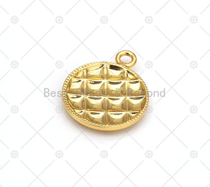 Dainty Gold Round Coin Shape Pendant, 18K Gold Filled Round Charm, Necklace Bracelet Charm Pendant, 20x16mm,Sku#Y519