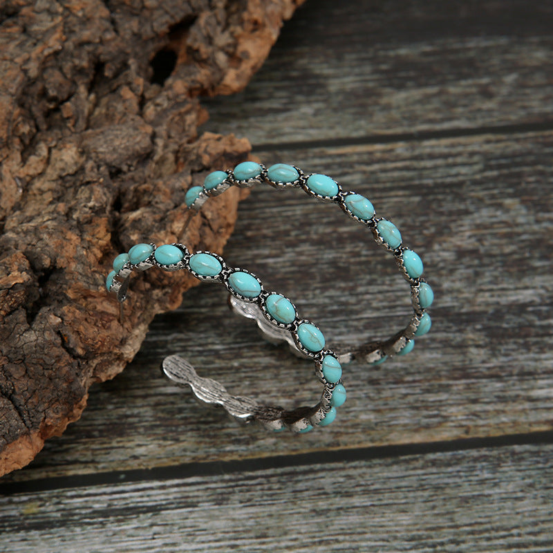 Turquoise C-Hoop Earrings Bumpkin Ranchwear