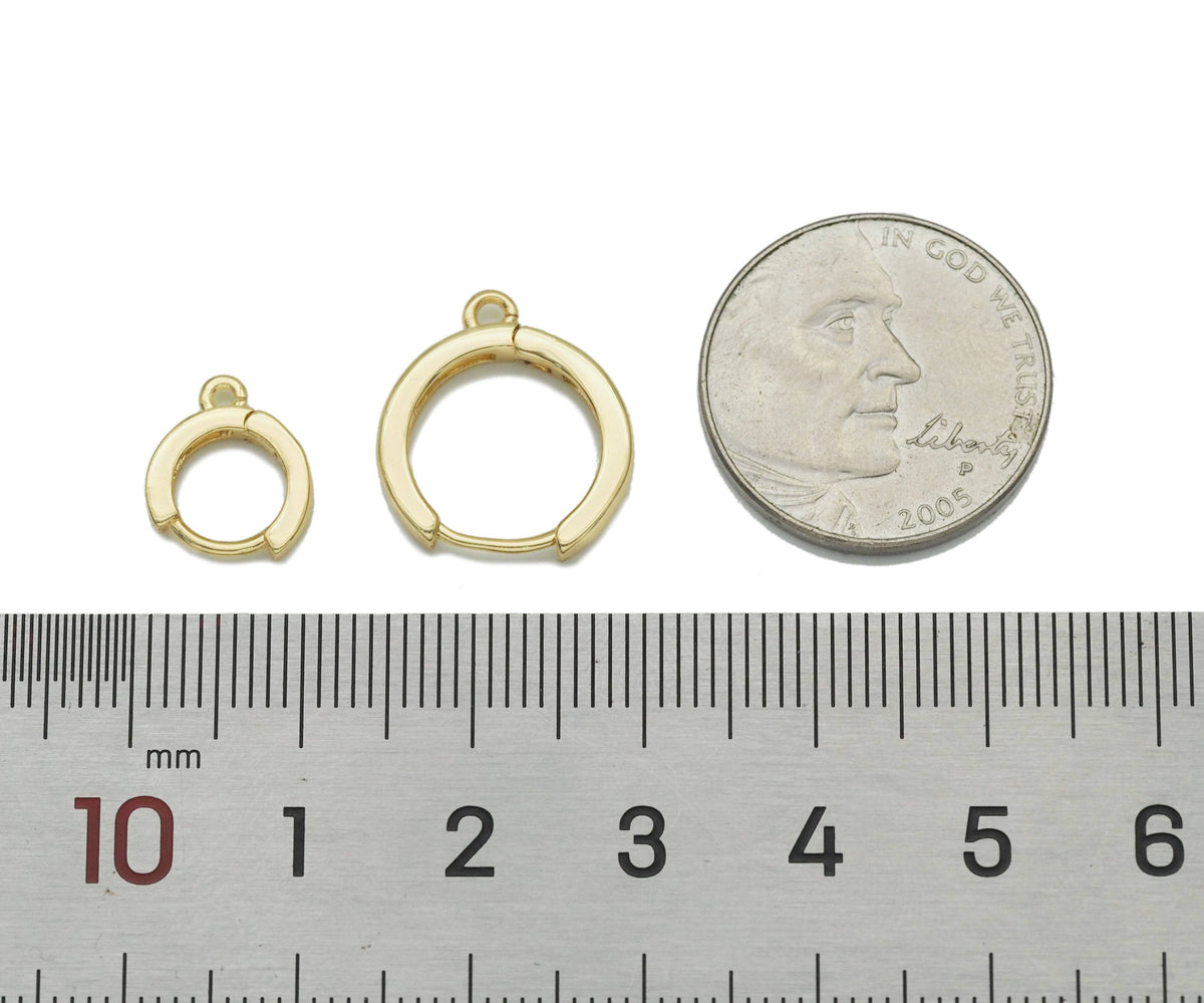 Plain Gold Earring Hoops, Sku#Y759