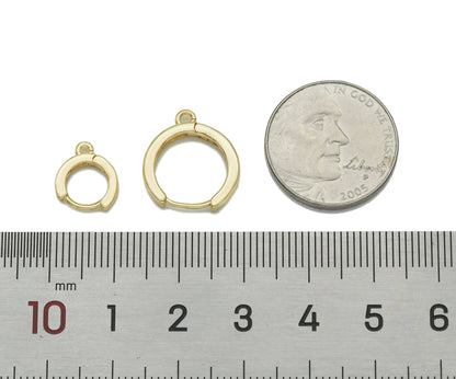 Plain Gold Earring Hoops, Sku#Y759