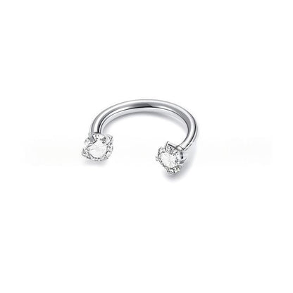 Piercing Jewelry Round Double-Zircon Nose Ring