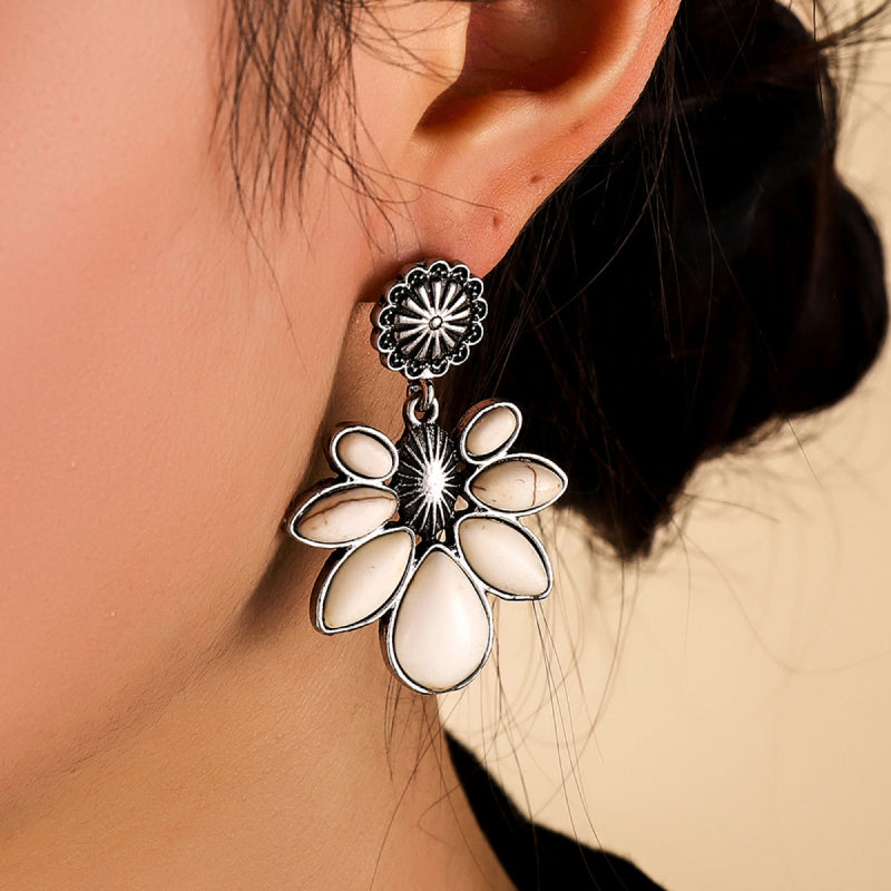 Turquoise Flower Earrings Bumpkin Ranchwear