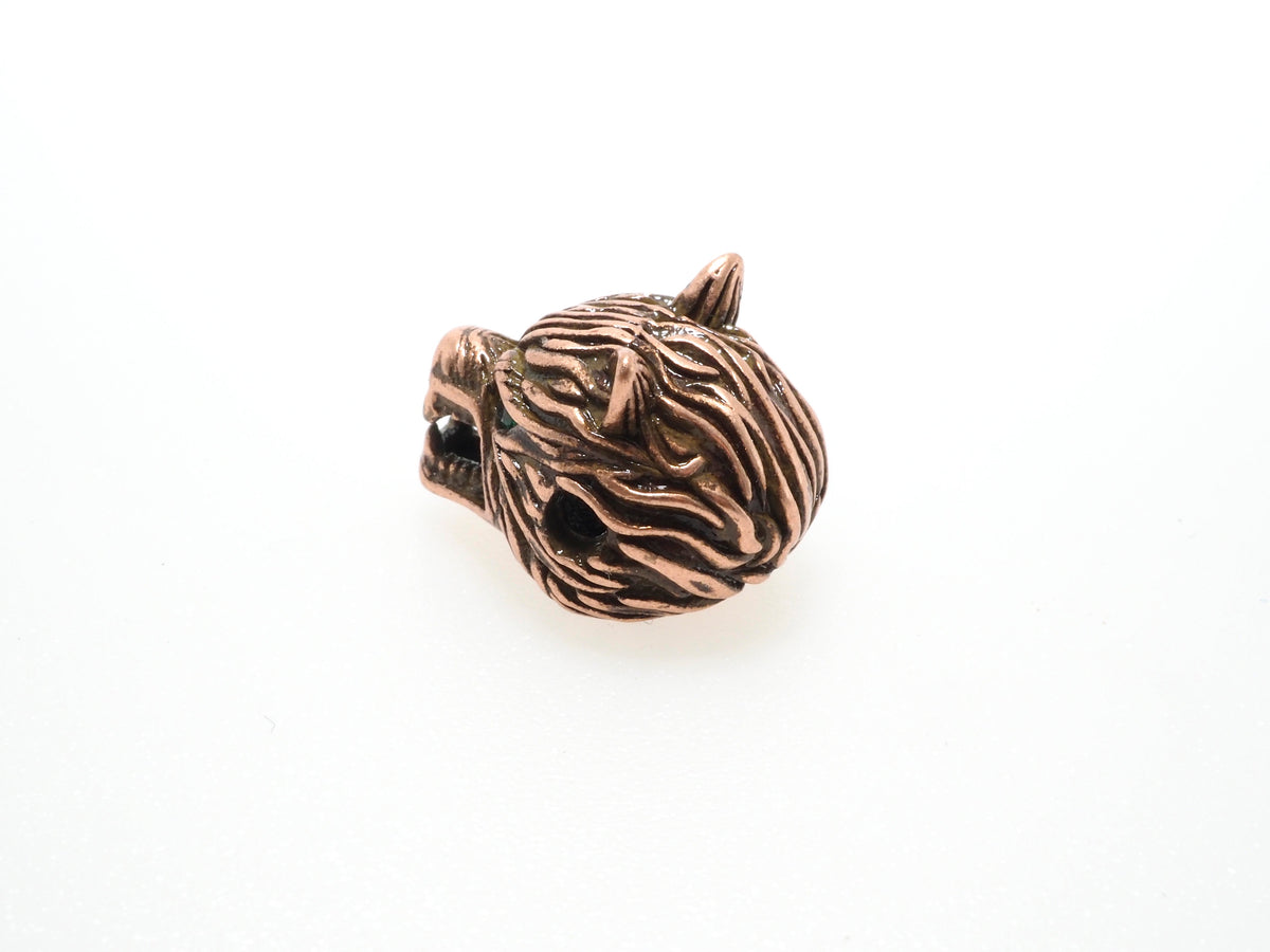CZ Micro Pave Wolf Head Beads, Cubic Zirconia Spacer Beads, Animal Beads, Mens Bracelet Findings,11x11x14mm, sku#Y84