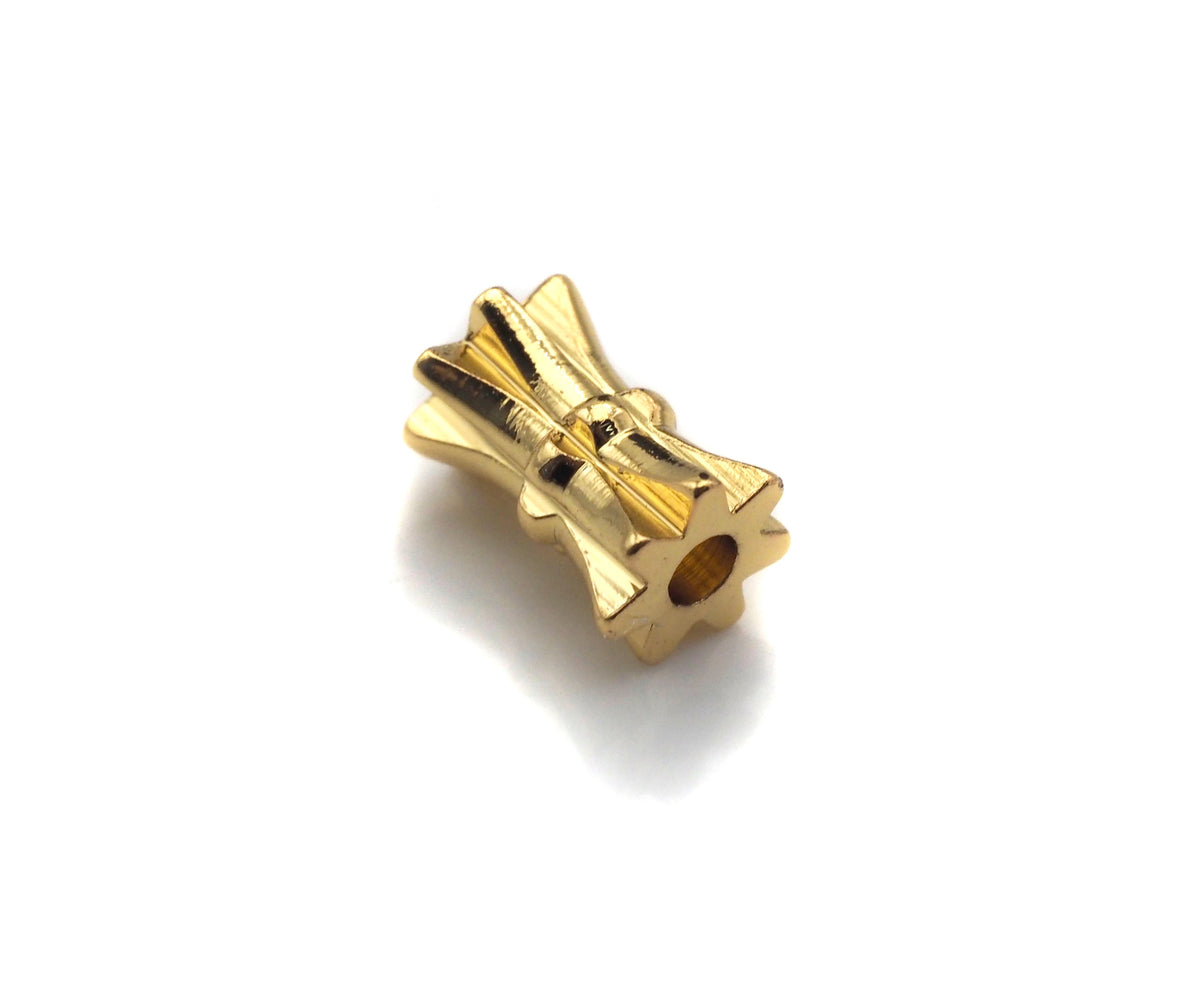 Dainty Hourglass shape Space Bead, Tube Beads, Jewelry Findings, Gold Bracelet Beads,4x6mm, sku#Y321
