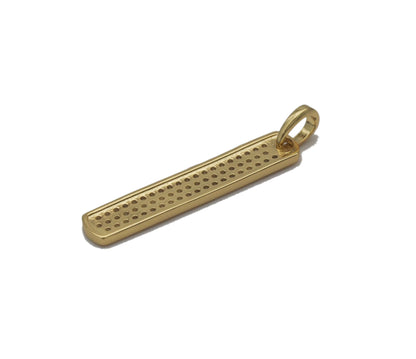Gold CZ Long Bar Charm, Sku#Y724