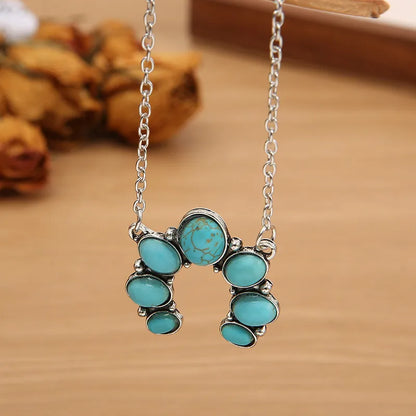 Turquoise Alloy Pendant Necklace Bumpkin Ranchwear