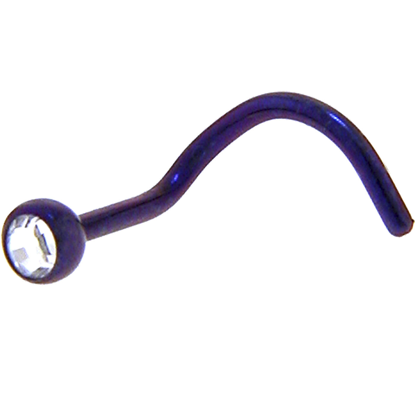 Grade 23 Titanium Dark Purple Crystalline Gem Nose Ring BodyCandy