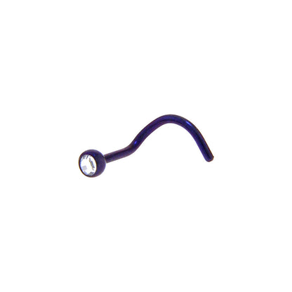 Grade 23 Titanium Dark Purple Crystalline Gem Nose Ring BodyCandy