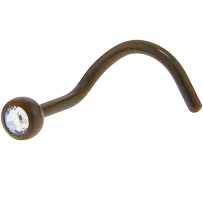 Grade 23 Titanium Bronze Crystalline Gem Nose Ring BodyCandy