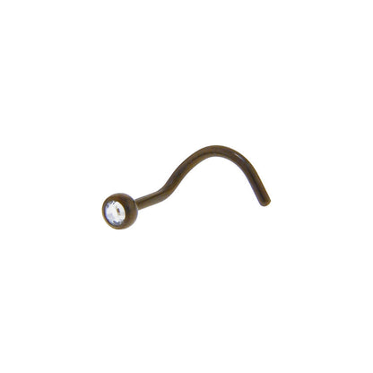 Grade 23 Titanium Bronze Crystalline Gem Nose Ring BodyCandy