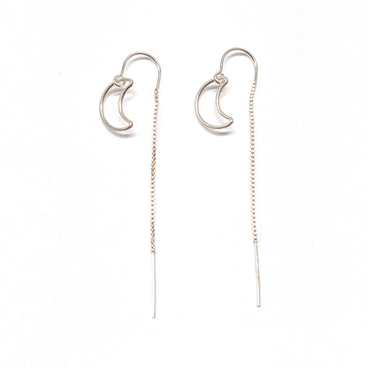 Crescent Moon thread earrings