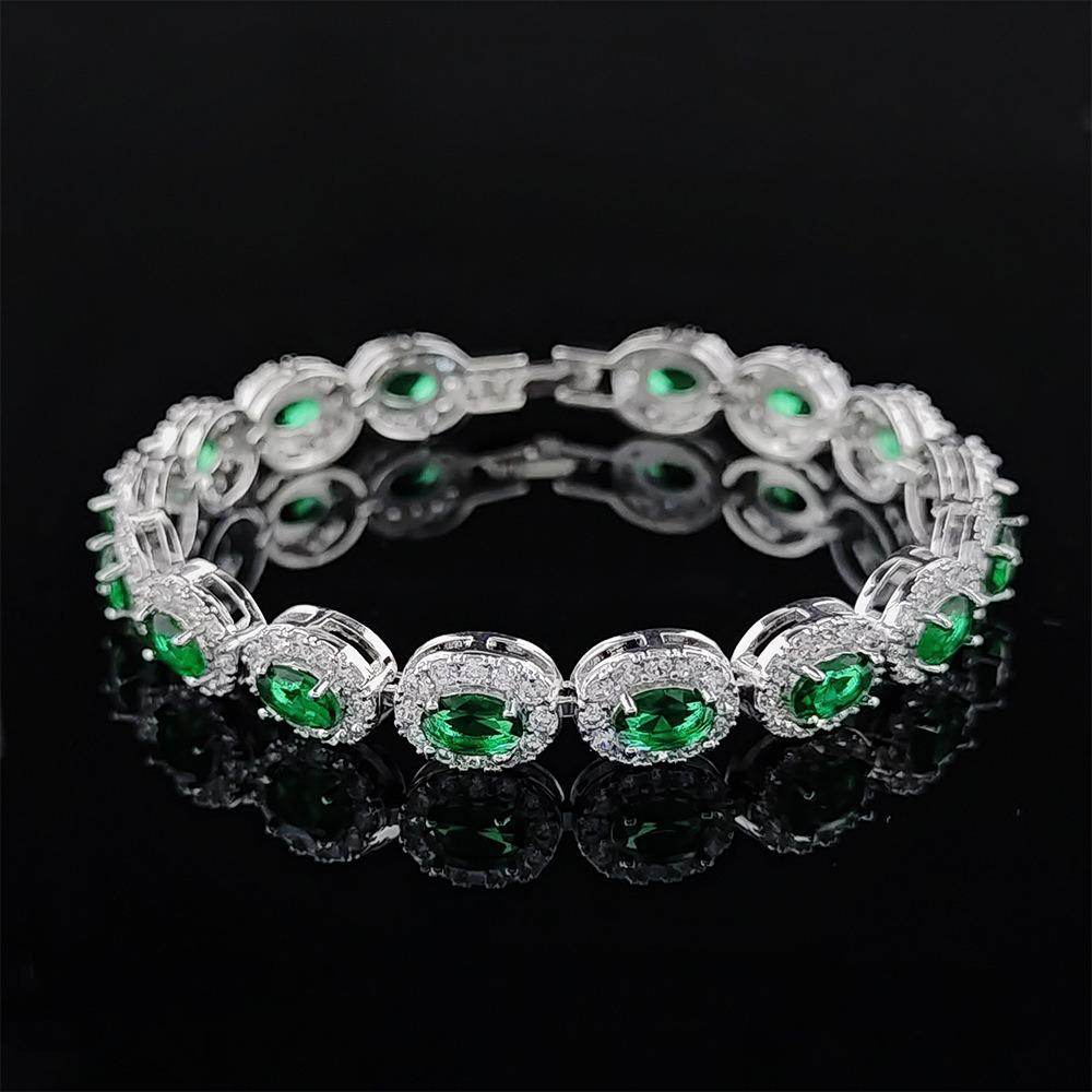 Colorful CZ Halo Tennis Chain Bracelet, Multicolor Gemstone Bridal Jewelry, Unique Pattern Gift for Her, Cubic Zirconia Bridesmaid Bracelet