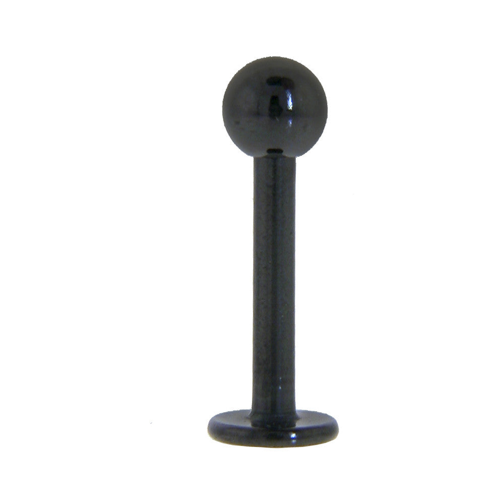 Black Titanium Plated BALL Labret 4MM BodyCandy