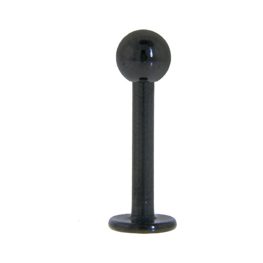 Black Titanium Plated BALL Labret 4MM BodyCandy