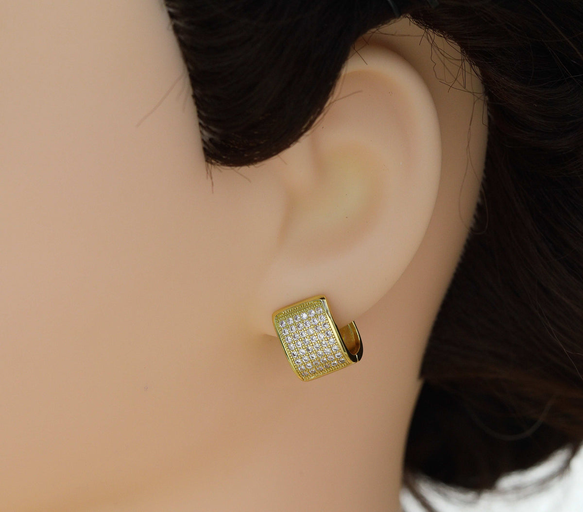 CZ Thick Band Earring, Sku#Y612