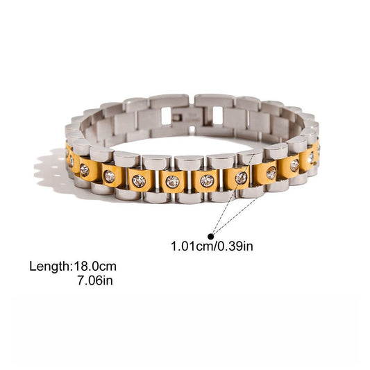 18K Gold-plated, Lightweight, And Luxurious Two-tone Titanium Steel Bracelet