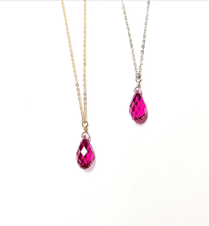 Swarovski Crystal Droplet Necklace with Swarovski Clasp