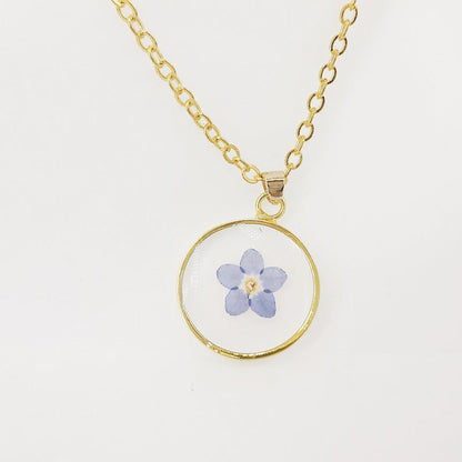 Handmade Epoxy Dried Flowers Resin Necklaces Natural Real Flower Specimen Hausofjb