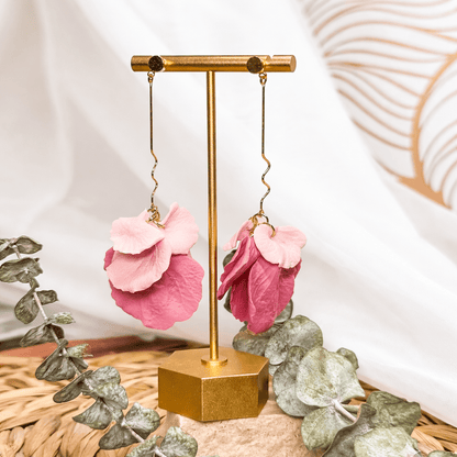 Delilah - Multi-Color Long Petal Drop Earrings