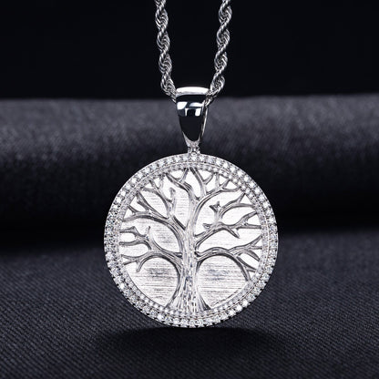 Minimalist Light-Luxury Copper Pendant With Diamonds Christmas Tree Design