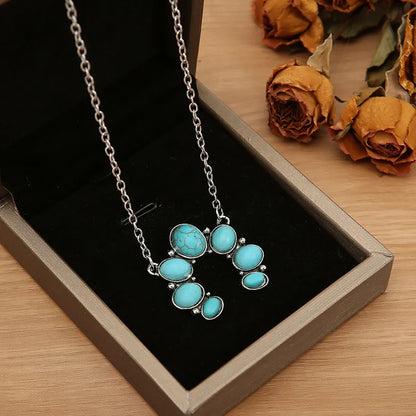 Turquoise Alloy Pendant Necklace Bumpkin Ranchwear