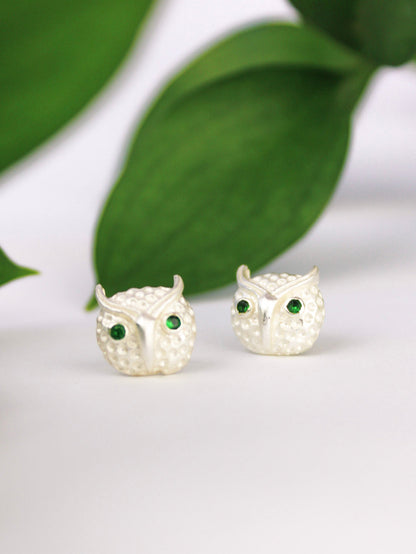 Azia Owl Stud Earrings