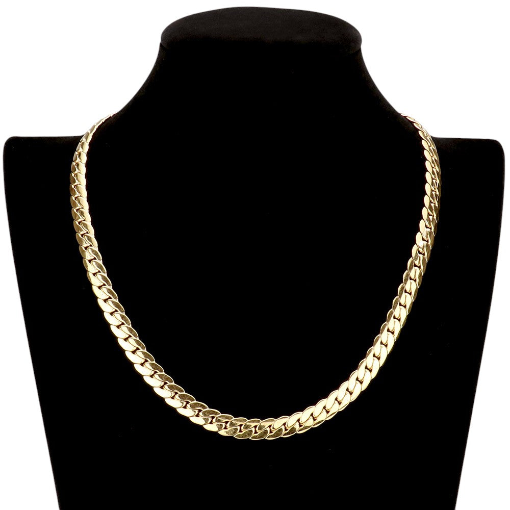 Women's 18 Inch, 8mm Stainless Steel Metal Chain Necklace