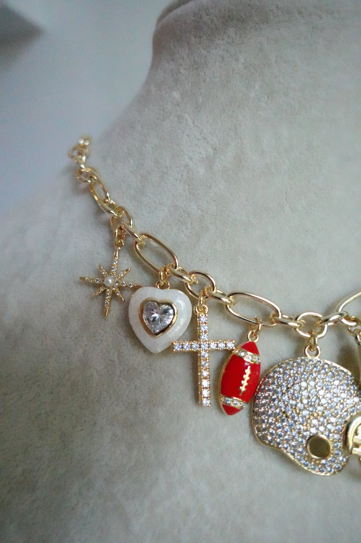 Football Charm Necklace Lucky Goldie
