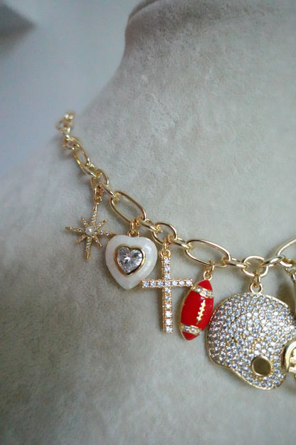 Football Charm Necklace Lucky Goldie