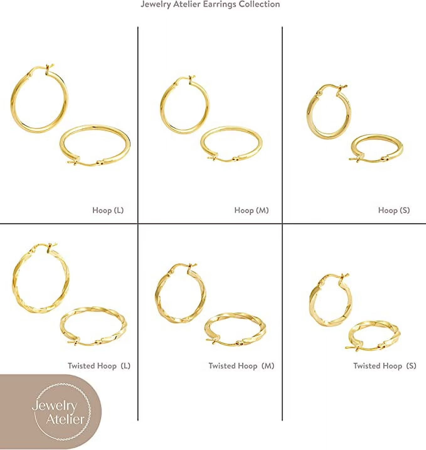 Gold Hoop Earrings Collection - 14K Solid Yellow Gold Filled Earrings Stylish Gold Earrings for Women with Different Occasions & Styles