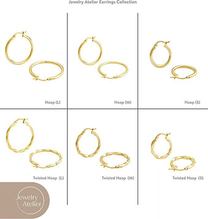 Gold Hoop Earrings Collection - 14K Solid Yellow Gold Filled Earrings Stylish Gold Earrings for Women with Different Occasions & Styles