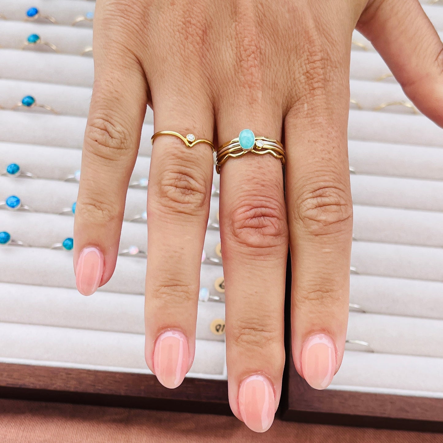 14k gold filled or sterling silver WAVE STACKING RING