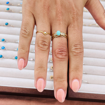 14k gold filled or sterling silver WAVE STACKING RING