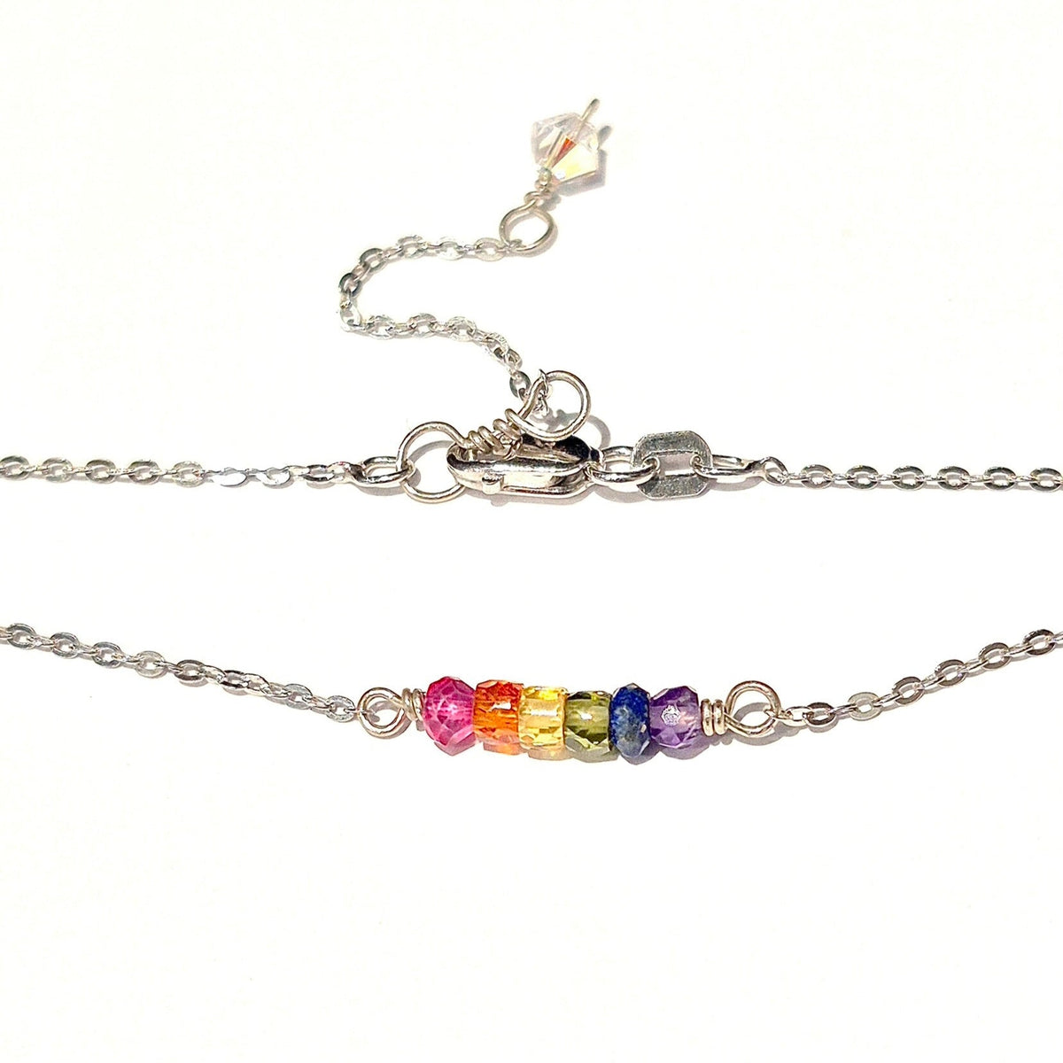 Chakra Crystal Necklace with Swarovski Clasp
